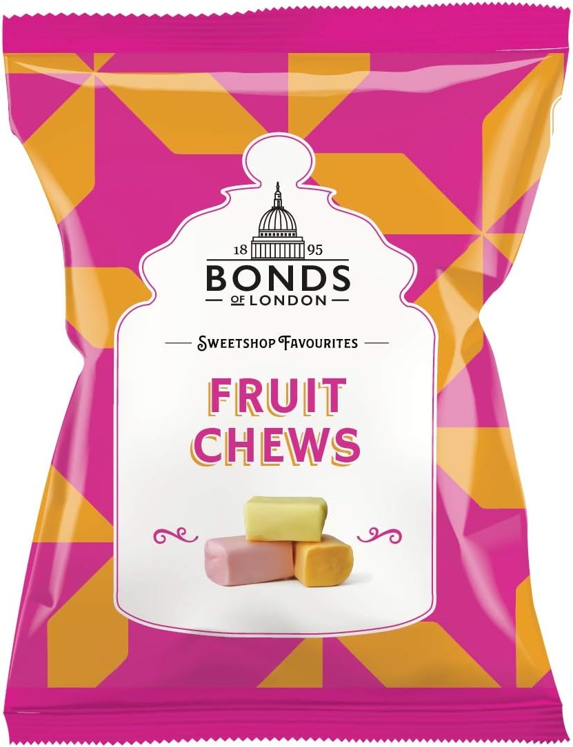 Bonds London Fruit Chews Original Bag Flavored Sweets Imported From The UK England A Sweetshop Favorite British Candy