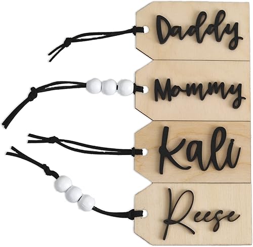 Personalized Stocking Tag, Customized Wooden Name & Font, Christmas Decoration, Gift for All Ages, Minimalist Rustic Style, Holiday Home & Room