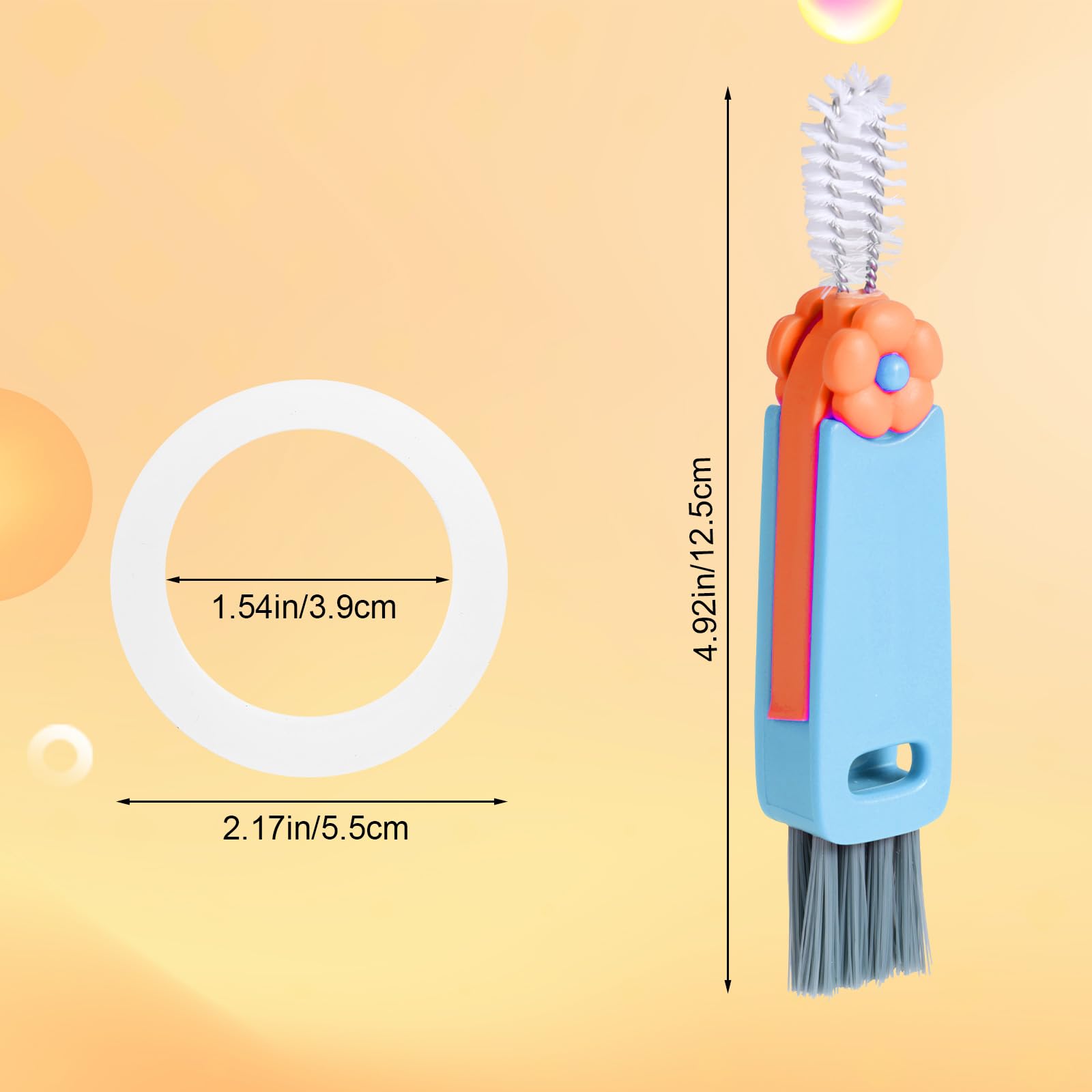 1pz Spazzola Pulizia e 4pz Guarnizioni di Ricambio, Guarnizioni di Ricambio per Scaldabiberon in Silicone e Spazzola per Pulizia 3 in 1 Compatibili con Momcozy 17oz