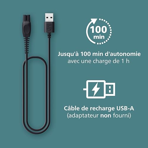 Philips Bodygroom série 5000 - Tondeuse pour hommes avec Triple protection, taille des poils et rasage des zones intimes, accessoire pliant pour le dos, 100% étanche, autonomie de 100 min, BG5480/15 - 7