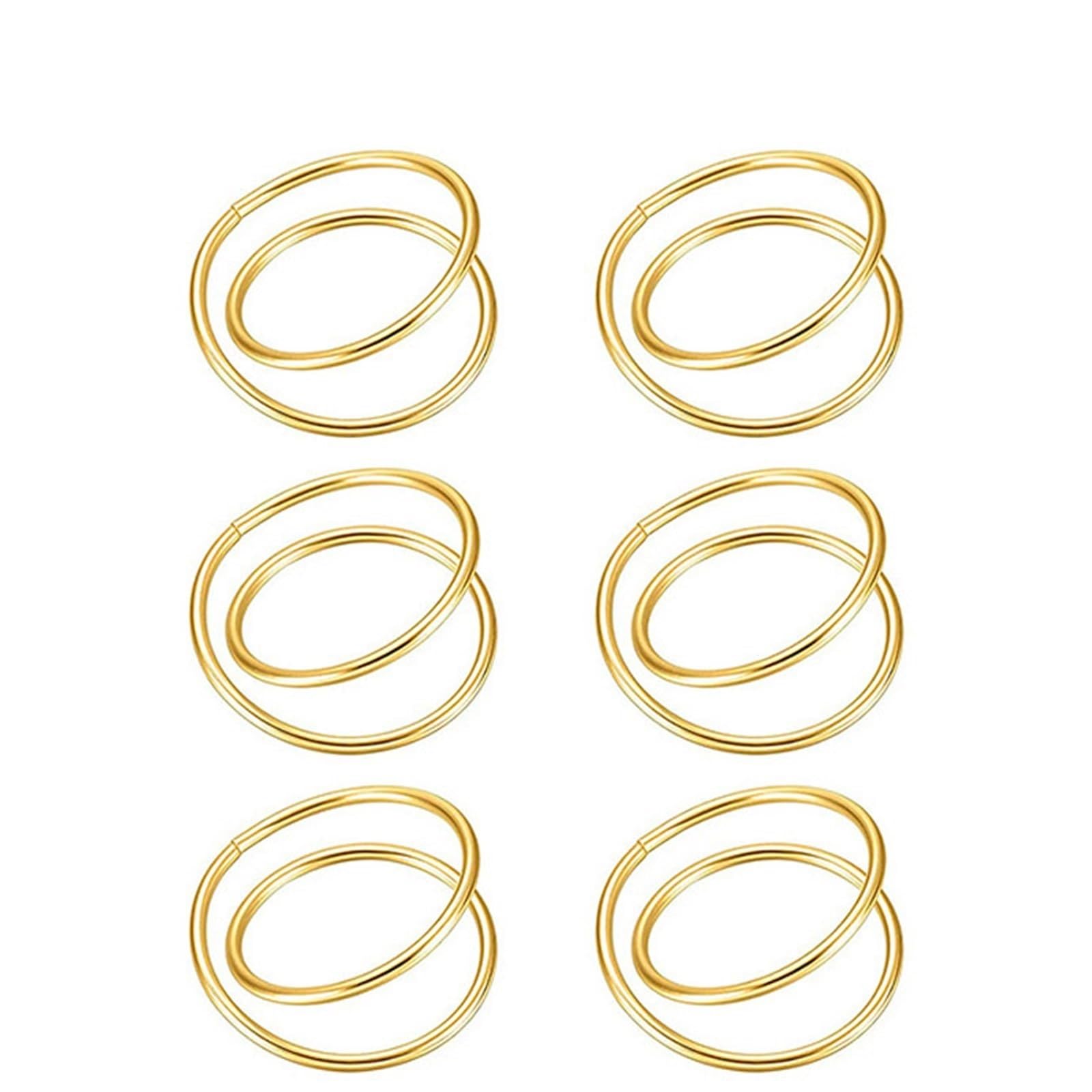 12PCS Gold Napkin Rings Alloy Metal Napkin Holders for Wedding Party Dining Table Decor