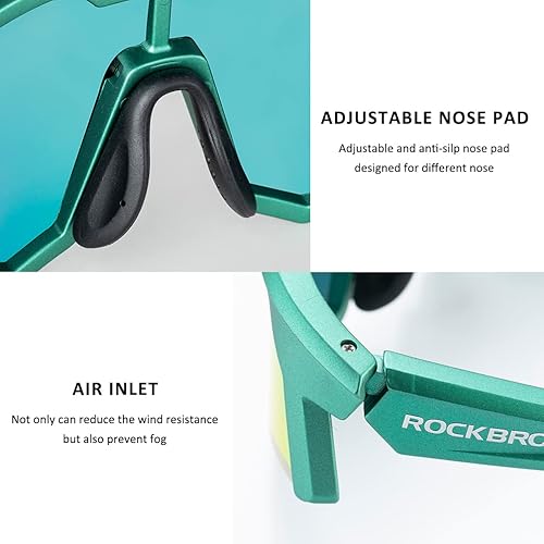 Miniatura 5 de ROCKBROS Gafas de sol polarizadas para hombres y mujeres, protección UV, gafas de ciclismo, gafas deportivas