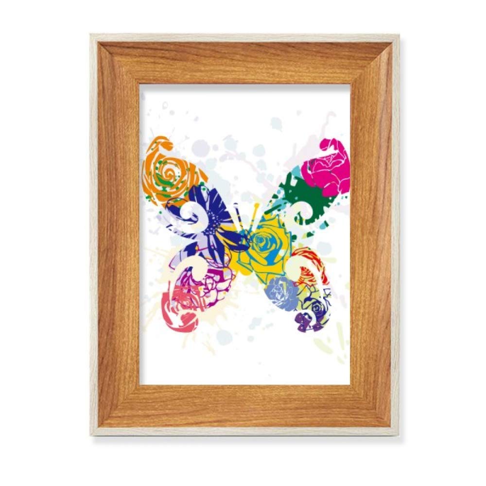 Cadre de Photo en Bois Papillon Floral Graffiti Décoration Bureau