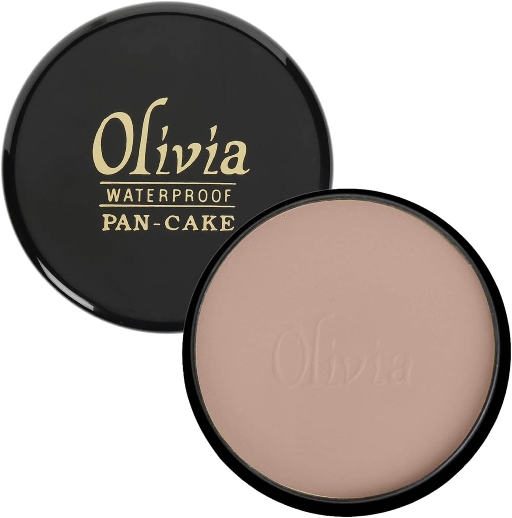 Olivia Pan Cake 100% Waterproof 25g | Full Coverage Makeup Base | Smudge-Proof & Sweat-Resistant | Long-Lasting Velvety Finish | Hides Blemishes | For All Skin Types | Natural Beige - 25