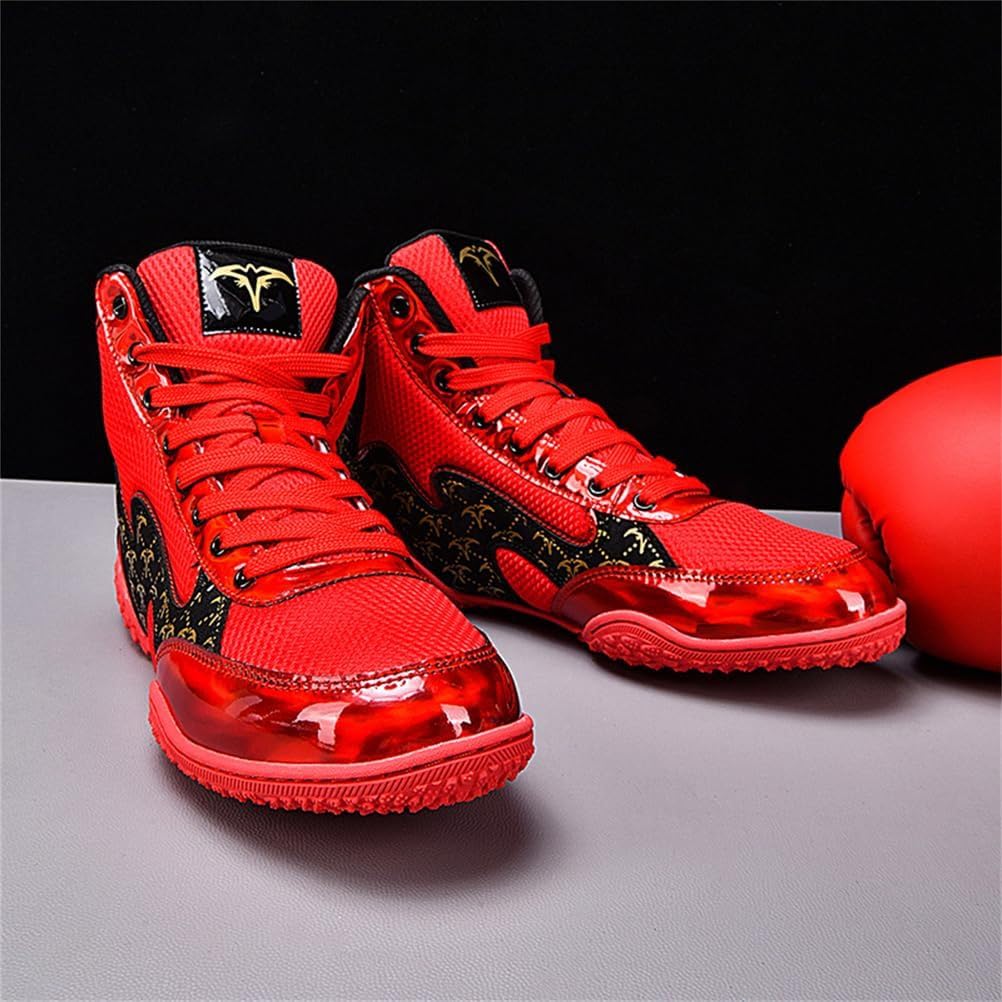 Zapatillas de Lucha Libre para Hombres Zapatos de Entrenamiento de Kickboxing Antideslizantes Botas para Powerlifting, Culturismo y Levantamiento de Pesas