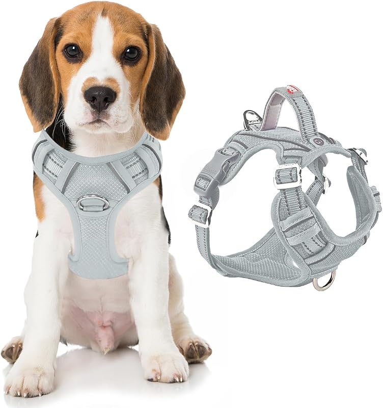 Peitoral Vest para Cães com Design Antipuxão, Faixas Refletivas e Porta-Identificação BARKBAY