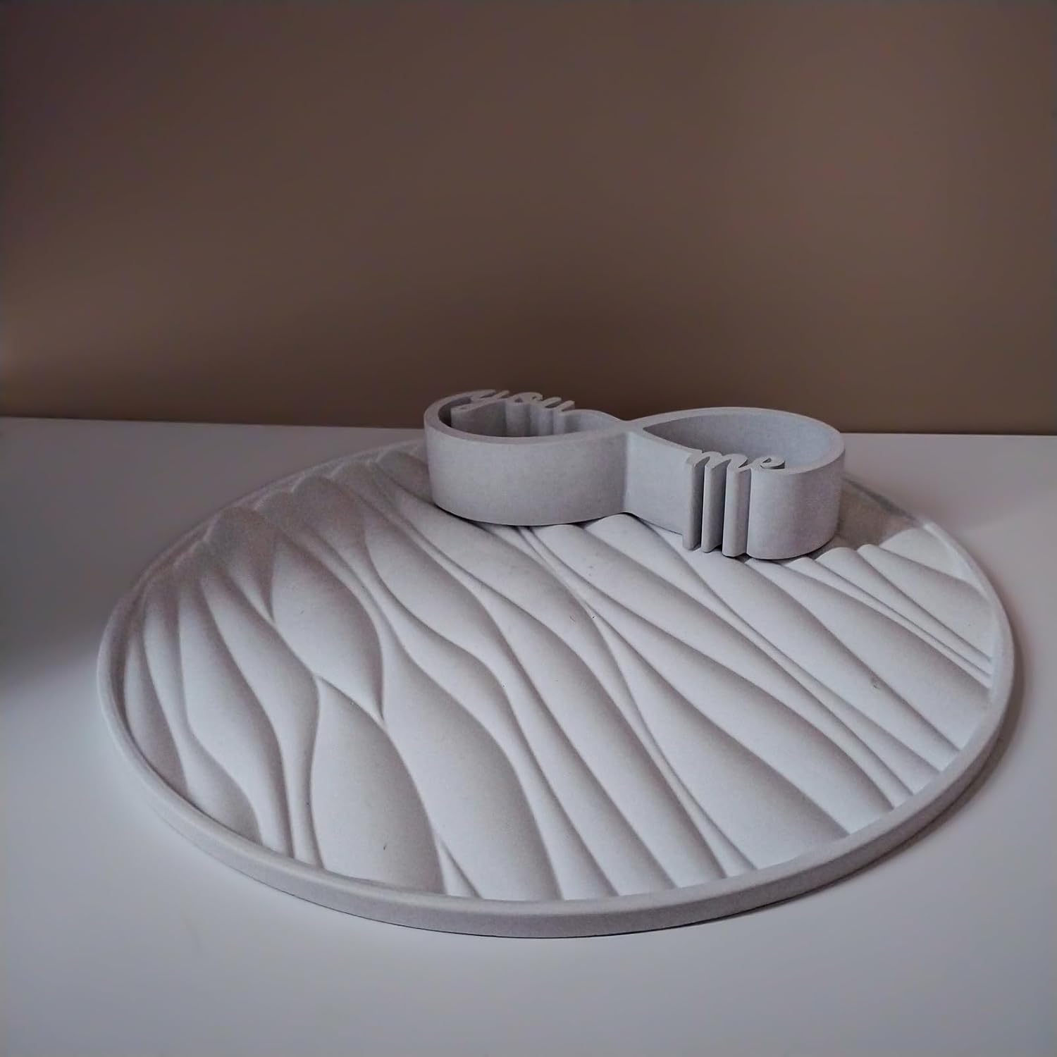 Big Round Resin Tray Molds with Wave Design, 11.8in Storage Tray Silicone Mold for Epoxy Resin, Unique Concrete Cement Molds for Jewelry Plate Serving Board Bathroom Vanity Organizer Decor image 5