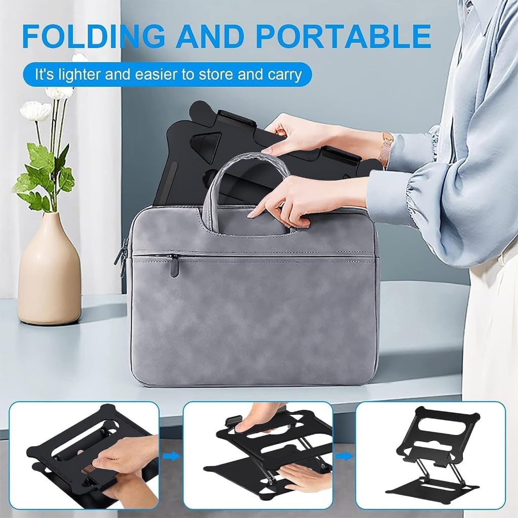 Soporte para portátil en forma de Z de aleación de aluminio para tableta, soporte de refrigeración plegable portátil para portátil de 10 a 17 pulgadas