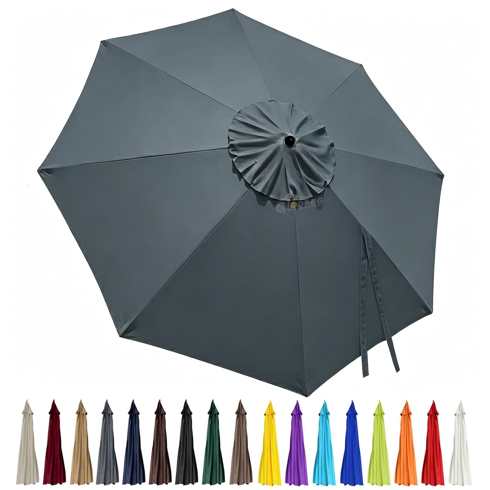 GLDDFDG 10ft Patio Umbrella Replacement Canopy 8 Ribs, Waterproof & Fade Resistant Market Umbrella Cover, Thickened Polyester Fabric for Backyard, Garden and Pool (Canopy Only) (Gray) : Patio, Lawn & Garden