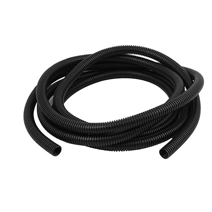 Sellify Black 13 x 16mm Flexible Split Corrugated Tubing Wire Cable Conduit Tube Pipe 10.8Ft