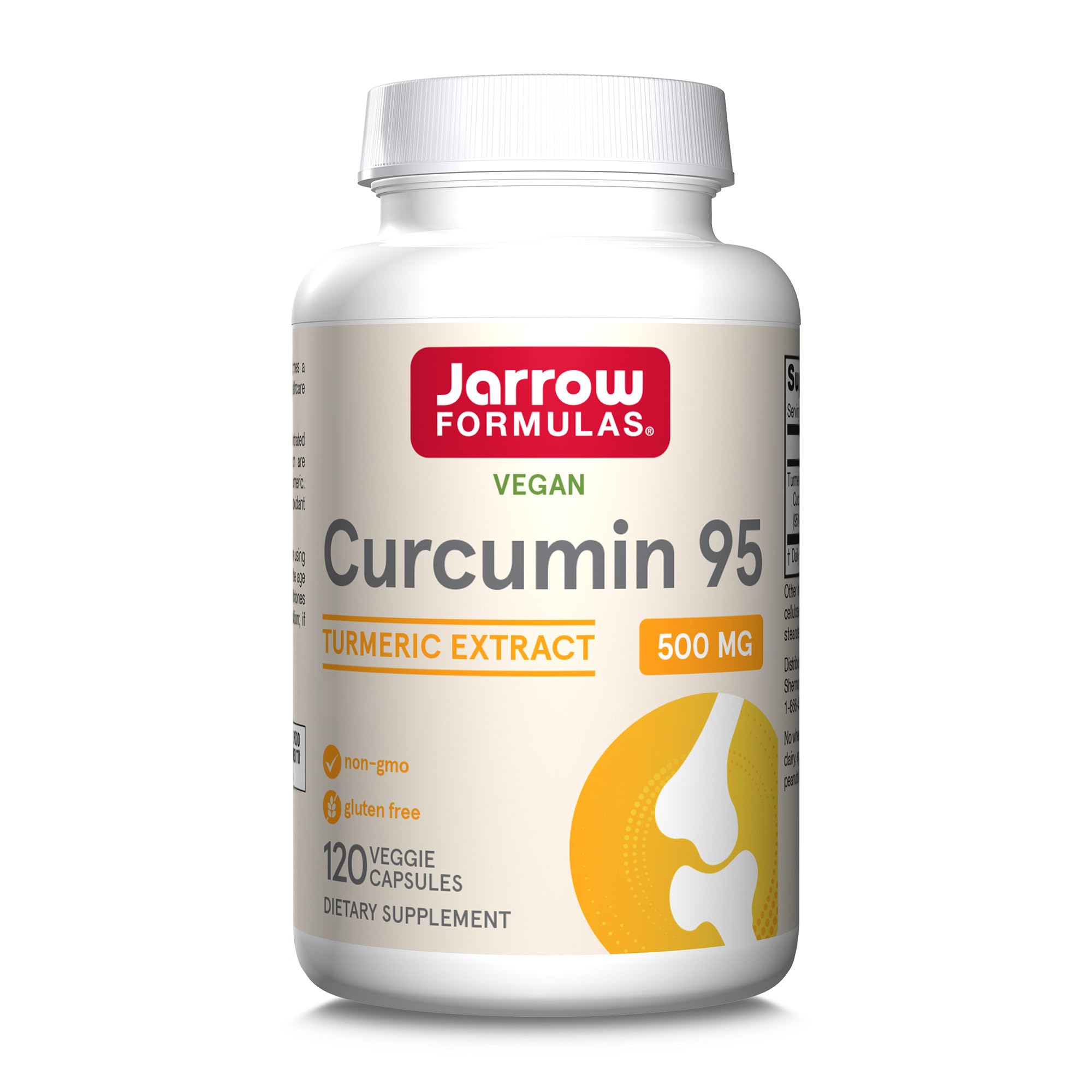 Jarrow Formulas, Curcumin 95, Turmeric Extract, 500mg, 120 Vegan Capsules, Lab Tested, Soy Free, Gluten Free, Vegetarian, Non-GMO