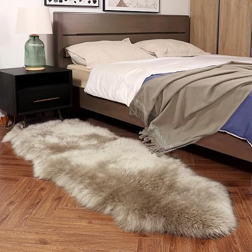 Vista 56 de Alfombra de piel de oveja auténtica de alta calidad, piel de oveja australiana, esponjosa, de lujo, natural, de piel de cordero esponjosa, funda