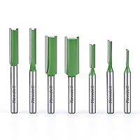 Vista 9 de Newdeli - Juego de 3 brocas rectas de corte recto, 3 brocas rectas de doble flauta de 1/2 con fresadora de madera dada recta con 1/4 pulgadas, 3/8