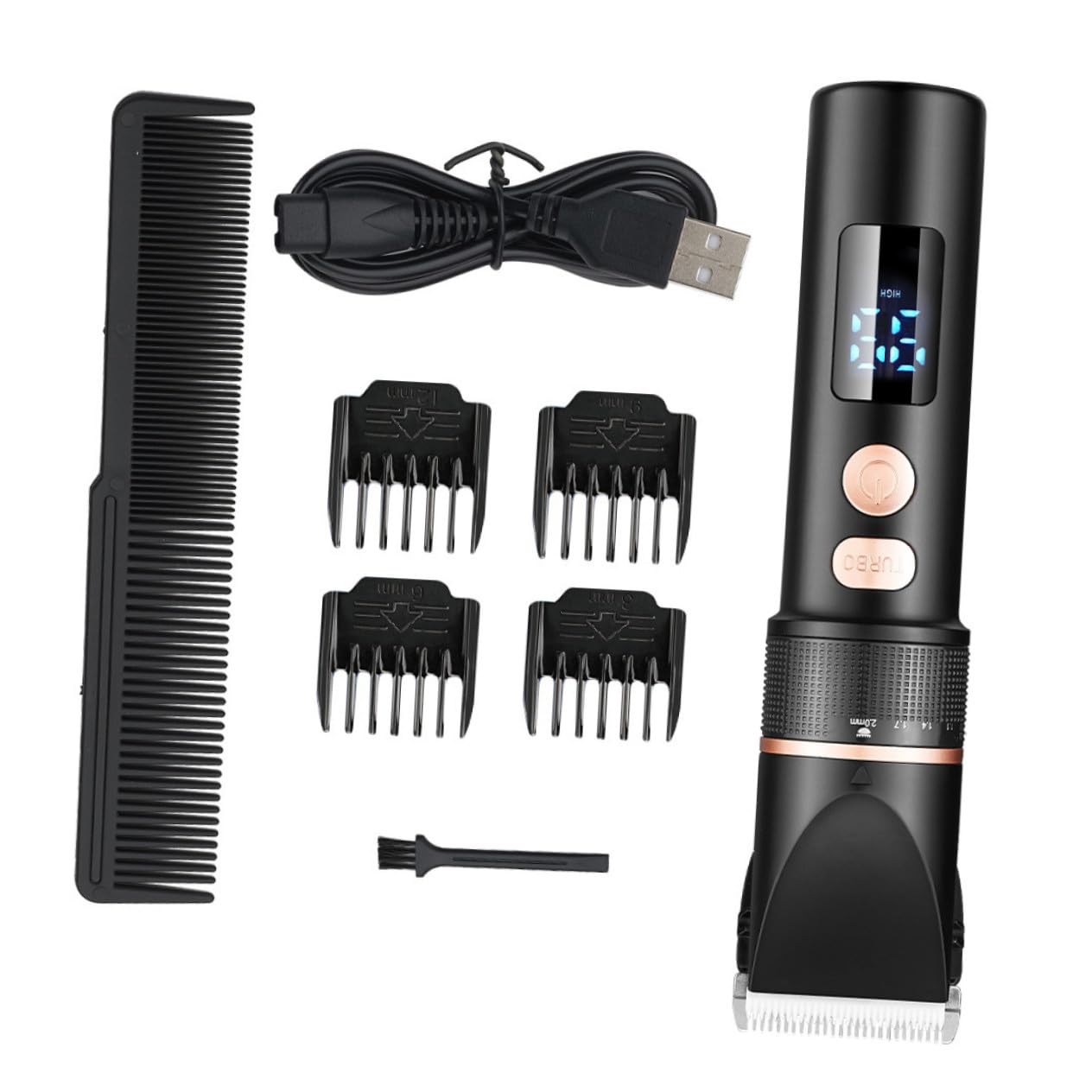 Gatuida Tagliacapelli Regolabile 3 Livelli Professionale Display Lcd Elettrico in Acciaio Inossidabile Design Ergonomico per Viaggi e Uso Quotidiano