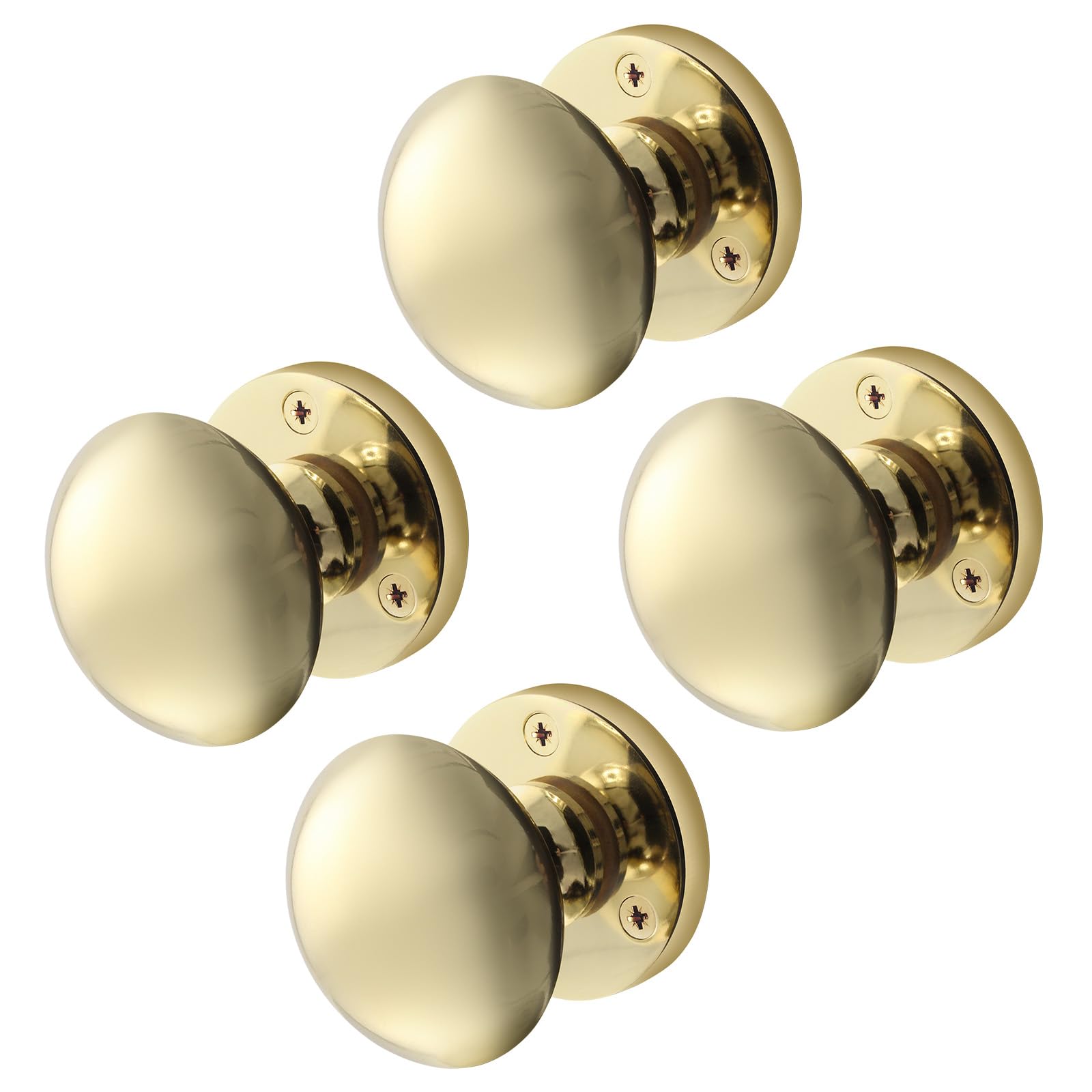 Eai Polished Brass Door Knobs - 2 Pairs Of Victorian Mortice Knobs (55Mm) For Internal Doors