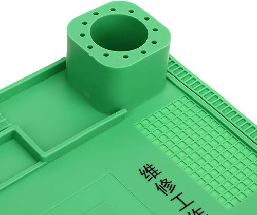 Miniatura 7 de Alfombrilla de soldadura, 15.7x11.8 in ranuras para destornillador, almohadilla de reparación de silicona, buena resistencia, aislamiento térmico