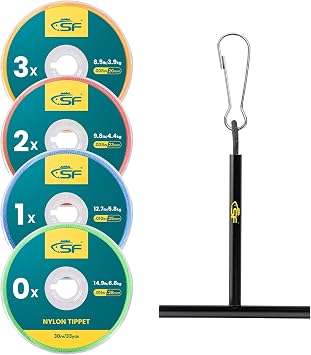 SF Clear Nylon Tippet Line with Holder Fly Fishing Tippets Leaders Trout 0X 1X 2X 3X 4X 5X 6X 7X