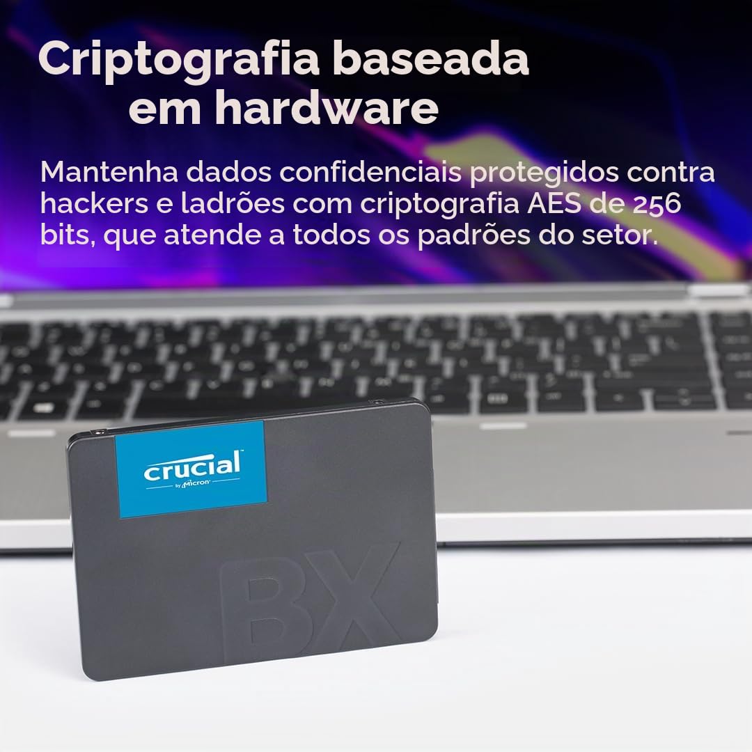 Crucial SSD interno BX500 4TB 3D NAND SATA de 2,5 polegadas, até
