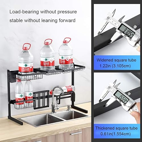 Miniatura 3 de Escurridor de platos sobre el fregadero, estante escurridor para suministros de cocina, organizador de mostrador de almacenamiento, soporte para