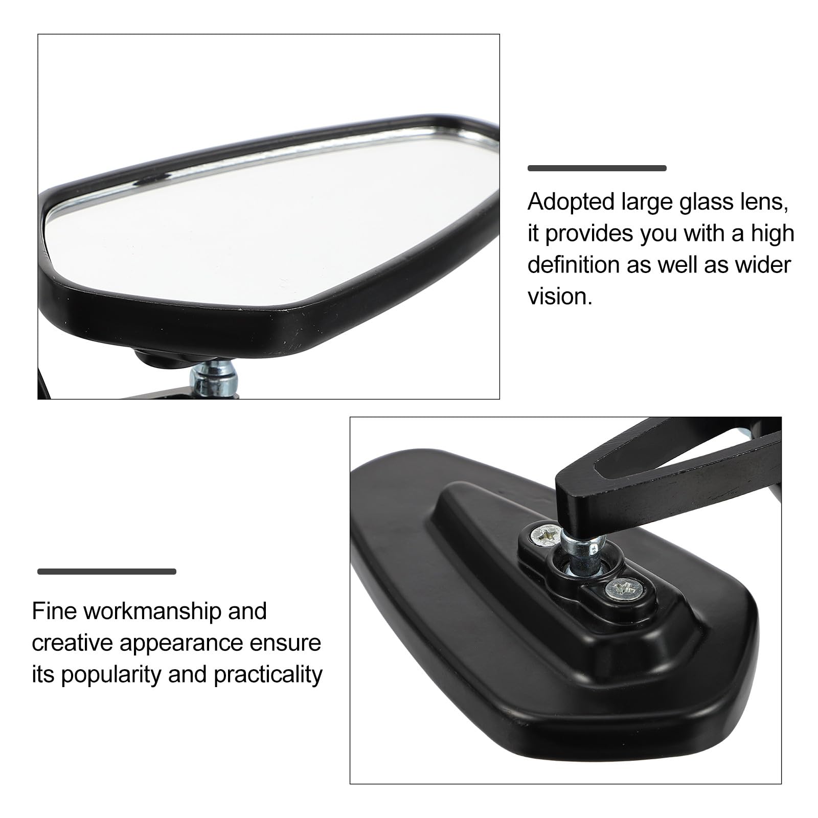 Specchietti Ampio Visivo Retrovisori 22mm Moto in Lega di Alluminio e Abs e Design Semplice per Scooter e Naked Motociclistica
