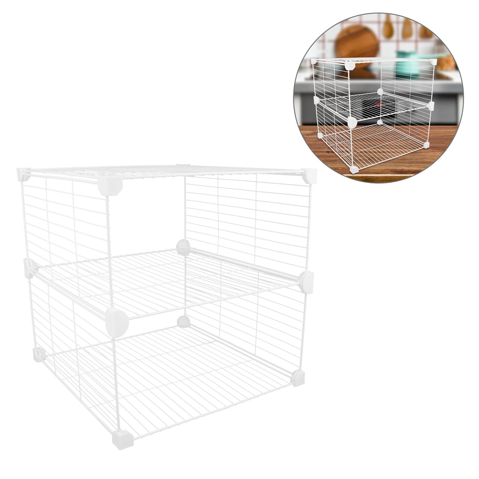 DOITOOL Separador para Congelador Vertical 37x37x36 Cm, Estante Divisorio Metálico Resistente para Organización de Alimentos en Refrigerador y Despensa, Organizador de Almacenamiento