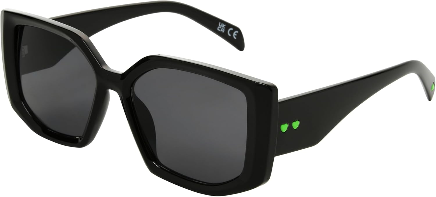 Betsey Johnson Women's Fashion Forward Square Sunglasses, Black, 55 mm