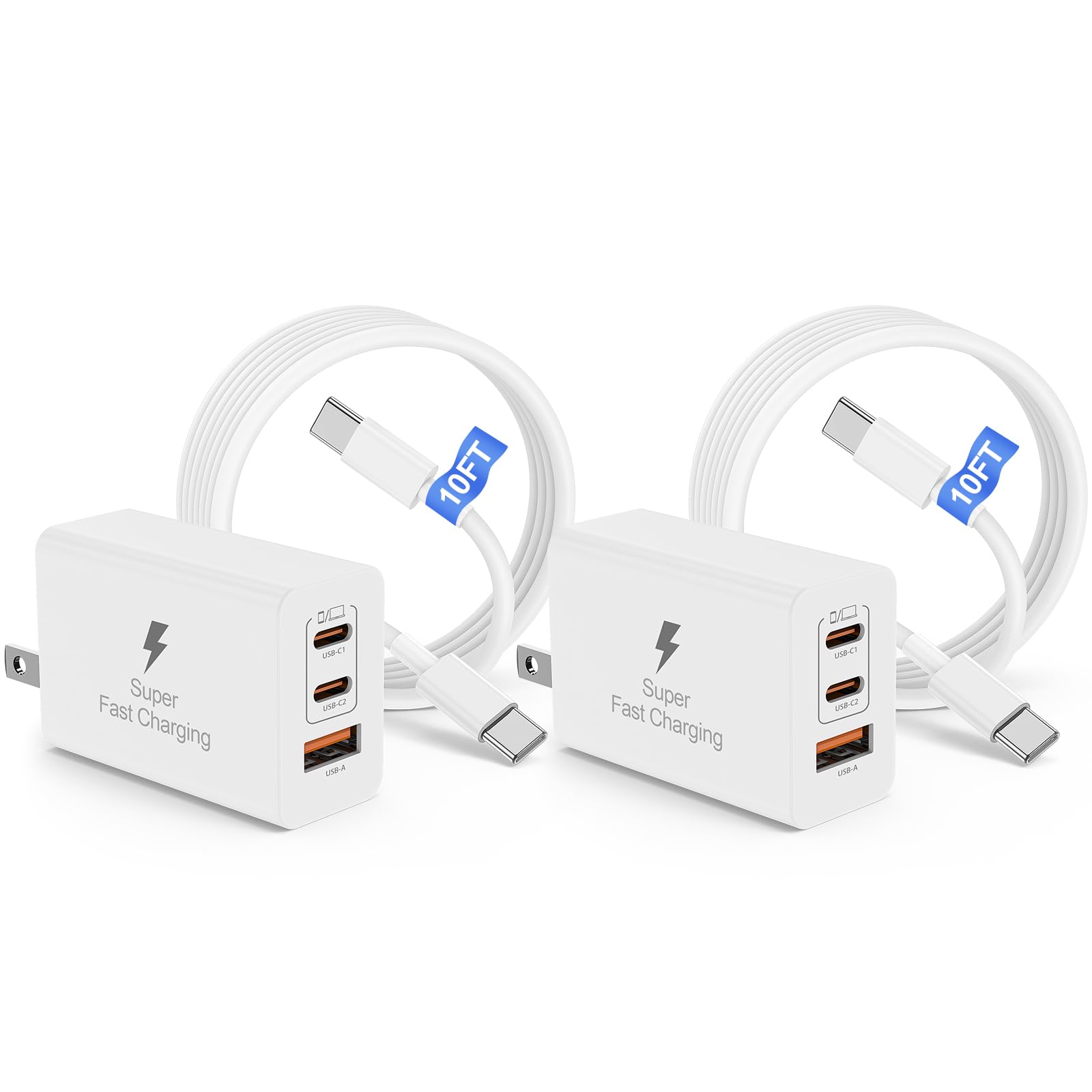Caricatore USB C da 100 W, stazione di ricarica super veloce/cavo USB C lungo 3 m, 65 W tipo C, adattatore per laptop per MacBook Pro/Air/iPhone 17 16 15 Pro Max/Samsung Galaxy S26 S25 S24 S23 S22 S21