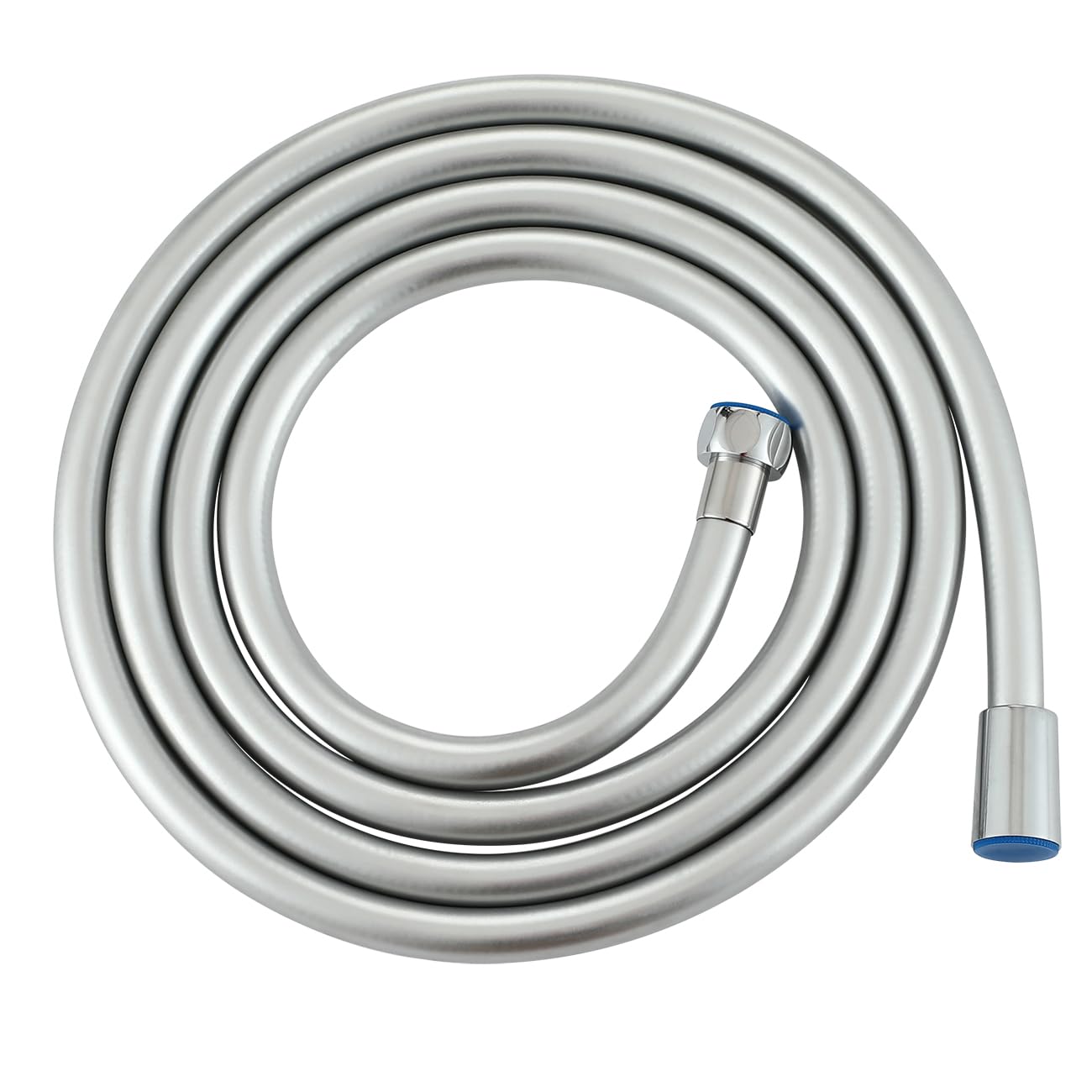 Muxios Silver Pvc Smooth Shower Hose 2.5 Meters 98 Inch, Replacement Shower Pipe With Brass Connections, Flexible Anti-Twist,