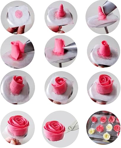 Miniatura 3 de Woohome 7 piezas de suministros de decoración de tartas, incluye 4 uñas de flores de pastel, 2 levantadores de flores y 1 soporte de uñas de flores