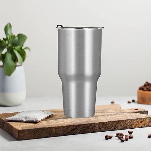 Miniatura 9 de Lifecapido Vaso de acero inoxidable de 30 onzas, taza de café aislada, vaso de viaje aislado al vacío de doble pared con tapa y pajita, taza de
