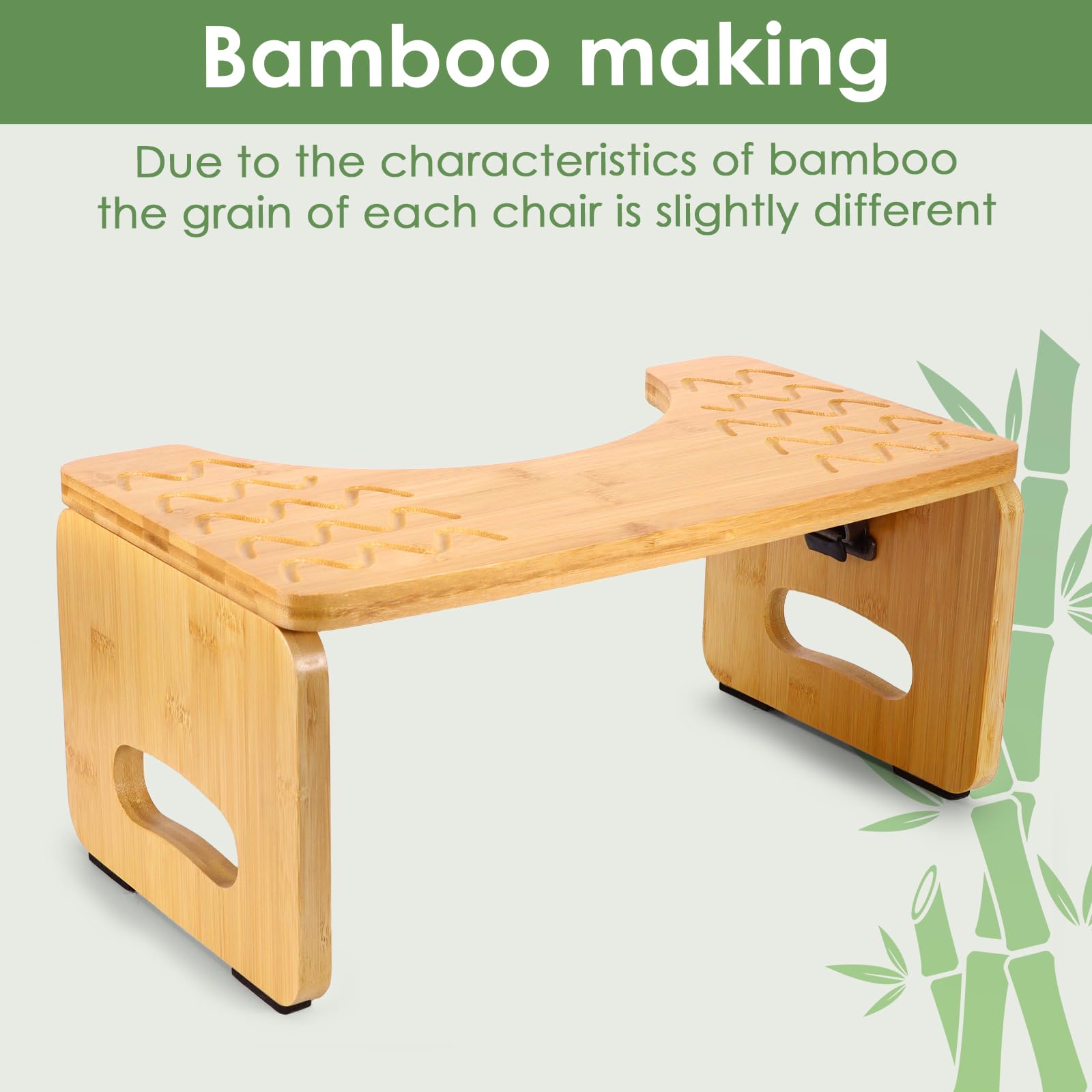 Sgabello WC in bambù, sgabello da 8,5 pollici, per adulti, ergonomico, per adulti e bambini, in legno originale