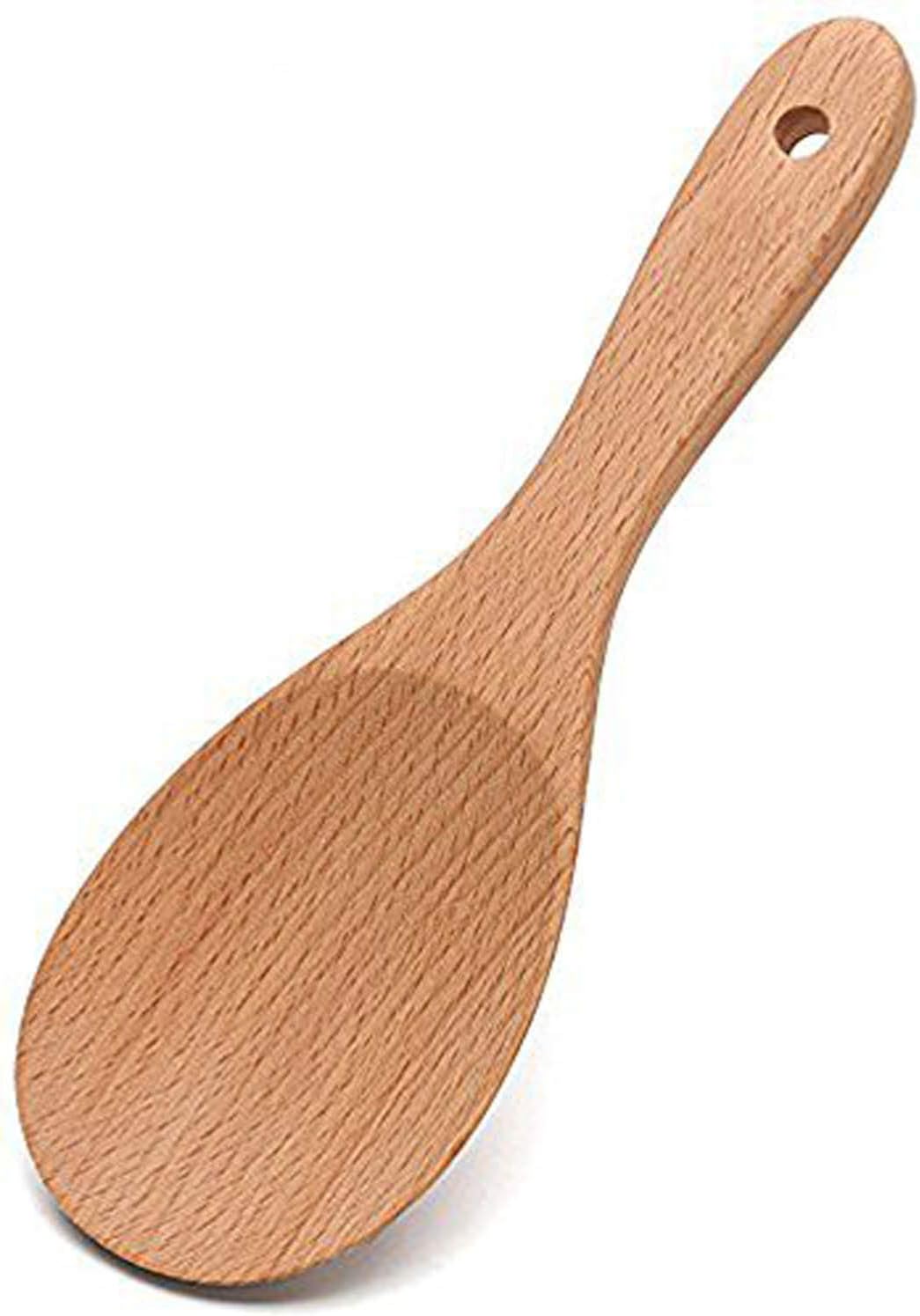 Wood Rice Paddle,Handmade Rice Spoon,Natural Rice Scoop spoon with Handle