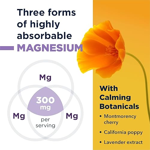 Miniatura 4 de Designs for Health TriMag Supreme Powder Night - Suplemento de bebida de magnesio de 300 mg con cereza ácida para calma y sueño, sabor a lavanda y