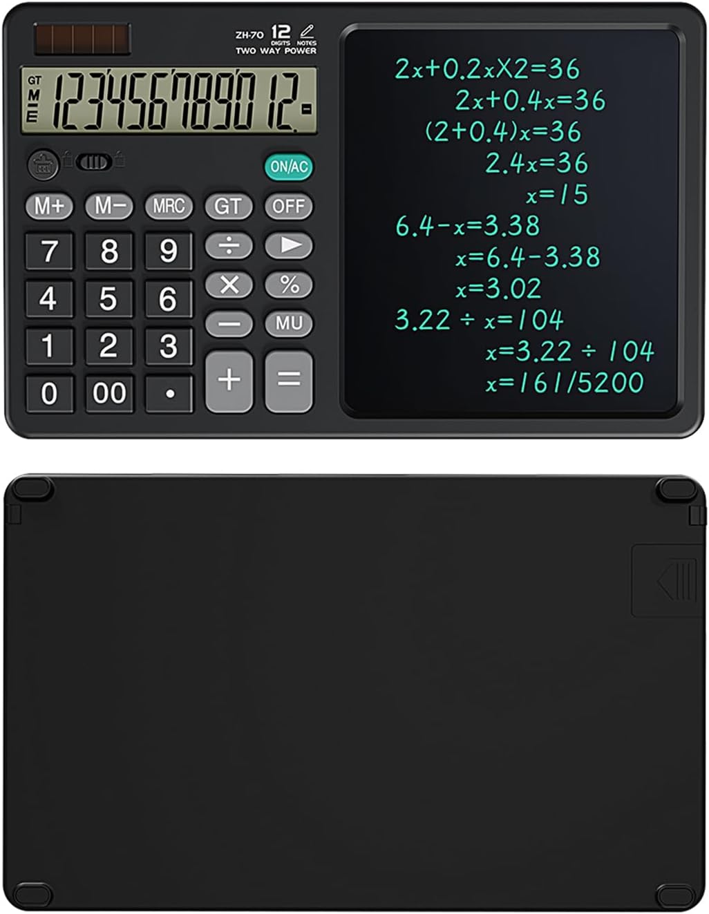 Desktop Calculator with Notepad 7 Inch Writing Tablet Calculator 12 Digits Large Screen Display for Home Business Office