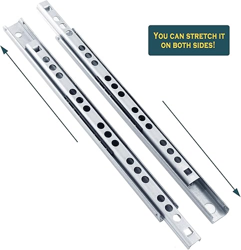 Miniatura 3 de Uenhoy 6 pares de correderas de cajón de 12.2 pulgadas de extensión completa, riel deslizante, rodamiento de bolas, correderas de cajones de dos