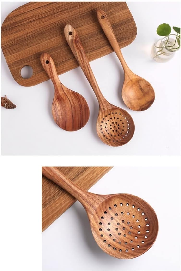 Wood Spatulas Spoons for Cooking Kitchen Utensils Sets Cooking Tools 6 Pieces