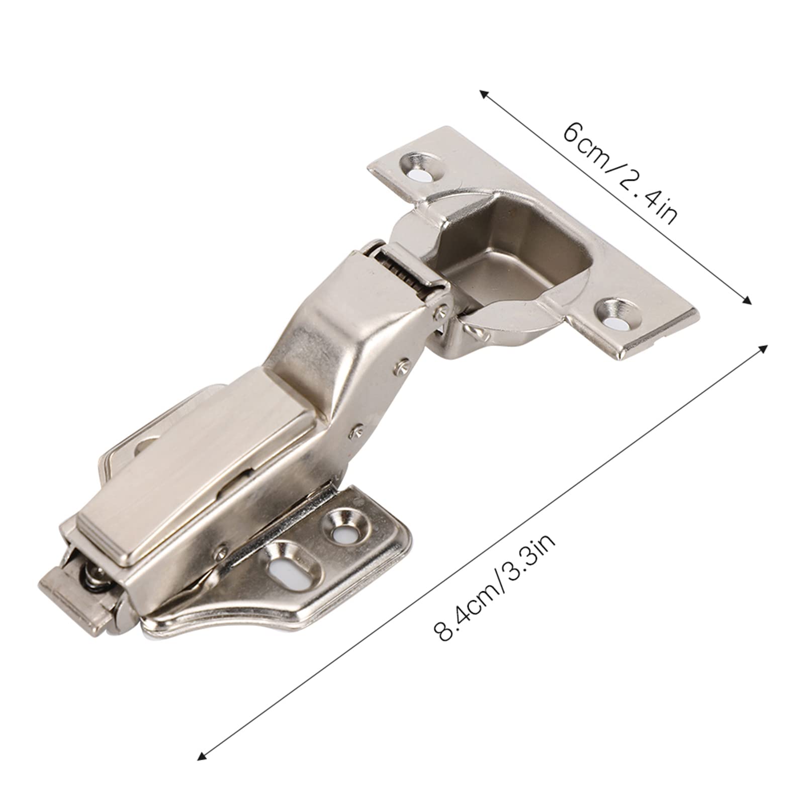 QANYEGN 3 Hinge Sets, 2 Part Hinges, 4 Hole Large Bend Hinges for Office Households Cold rolled steel Sier