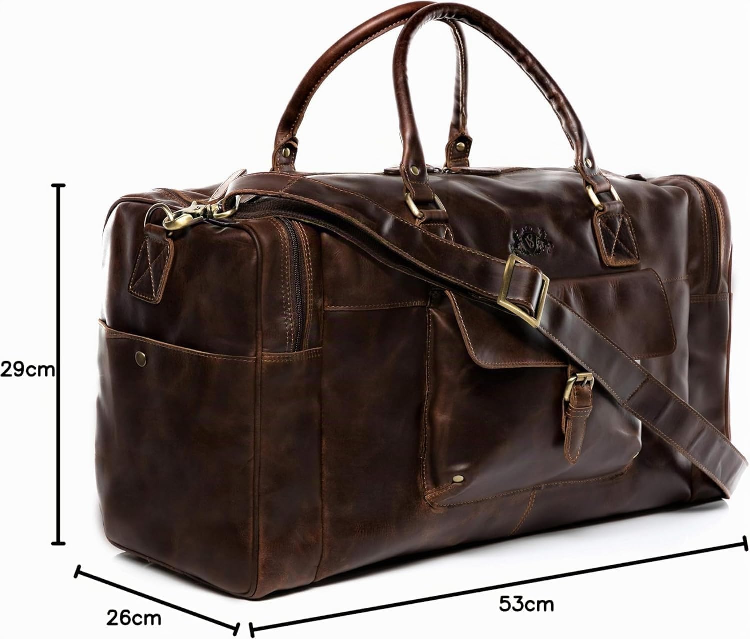SID & VAIN Bolsa de Viaje Grande Cuero para Hombre I Bolso de Deporte Fin de Semana I Maletín Viaje Weekender, Equipaje de Mano Cabina Yale marrón Hecho a Mano