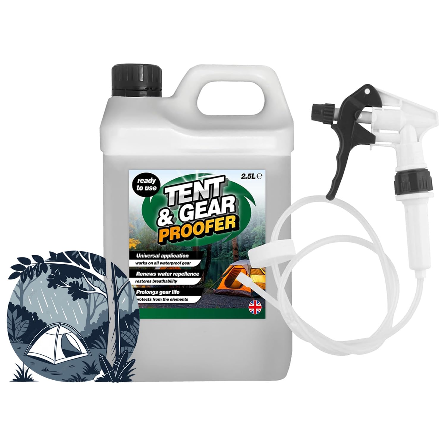 STAR SUPPLIES 2.5 Litre Protective Tent & Gear Waterproofing Treatment With Long Hose Trigger (4)