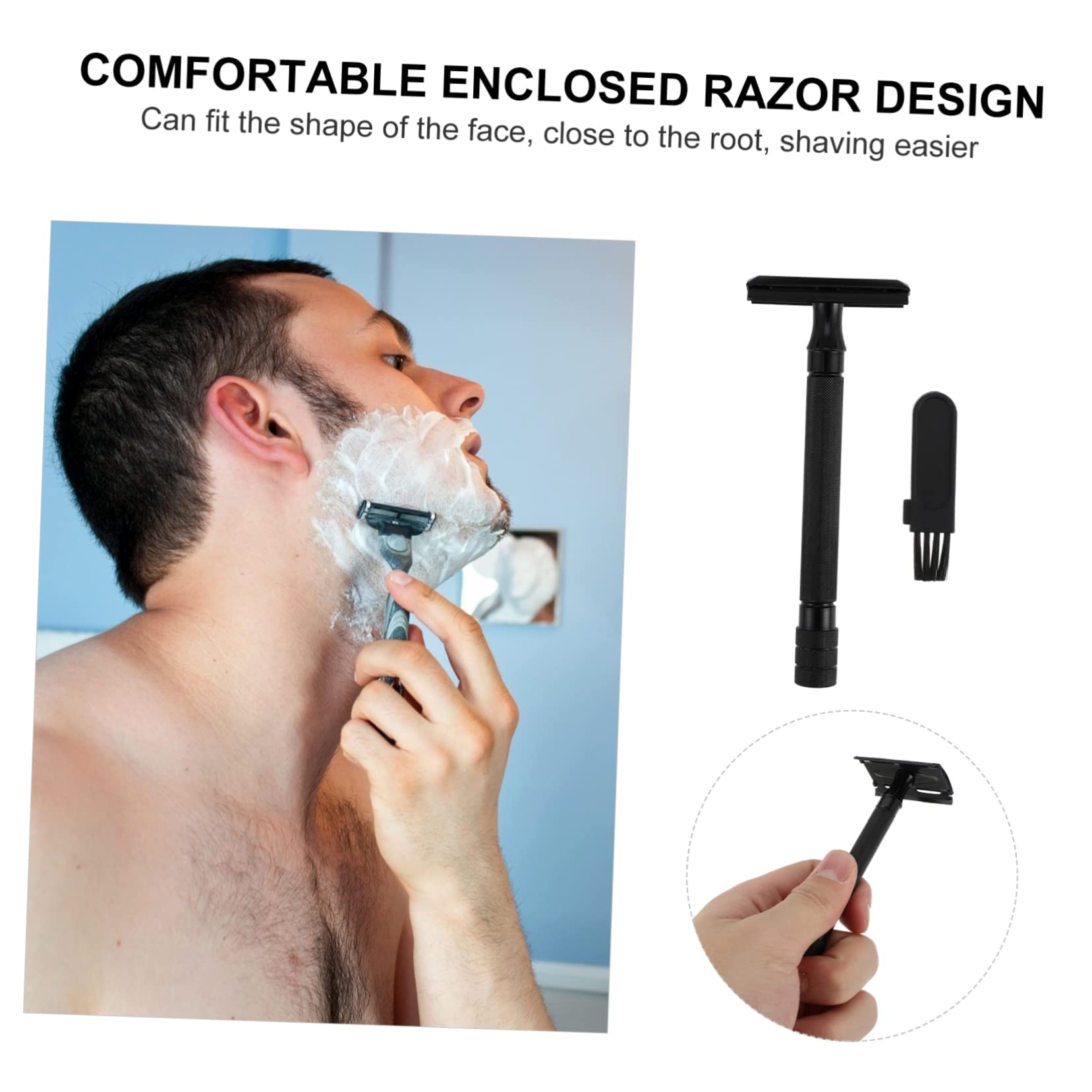 minkissy Facial Razor for Women Safety Razor Brush Manual Beard Shaver Smooth Surface