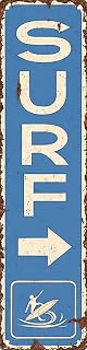 Vintage Surf Beach Nautical Metal Tin Sign 4x16in - Durable Retro Wall Art for Home Bar Cafe Outdoor Decor