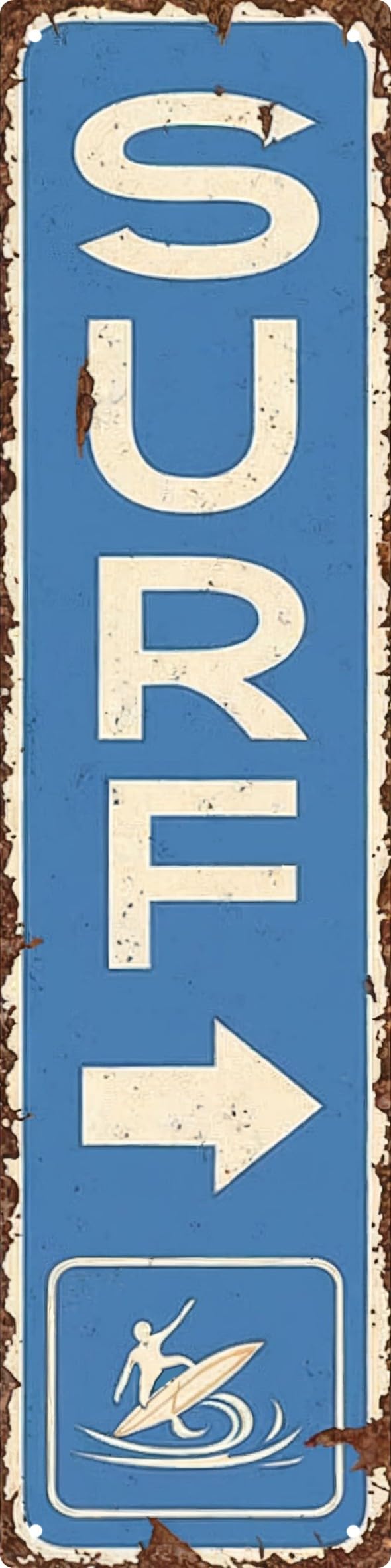 Vintage Surf Beach Nautical Metal Tin Sign 4x16 in Durable Metal Wall Art for Home Bar Cafe & Outdoor Decor