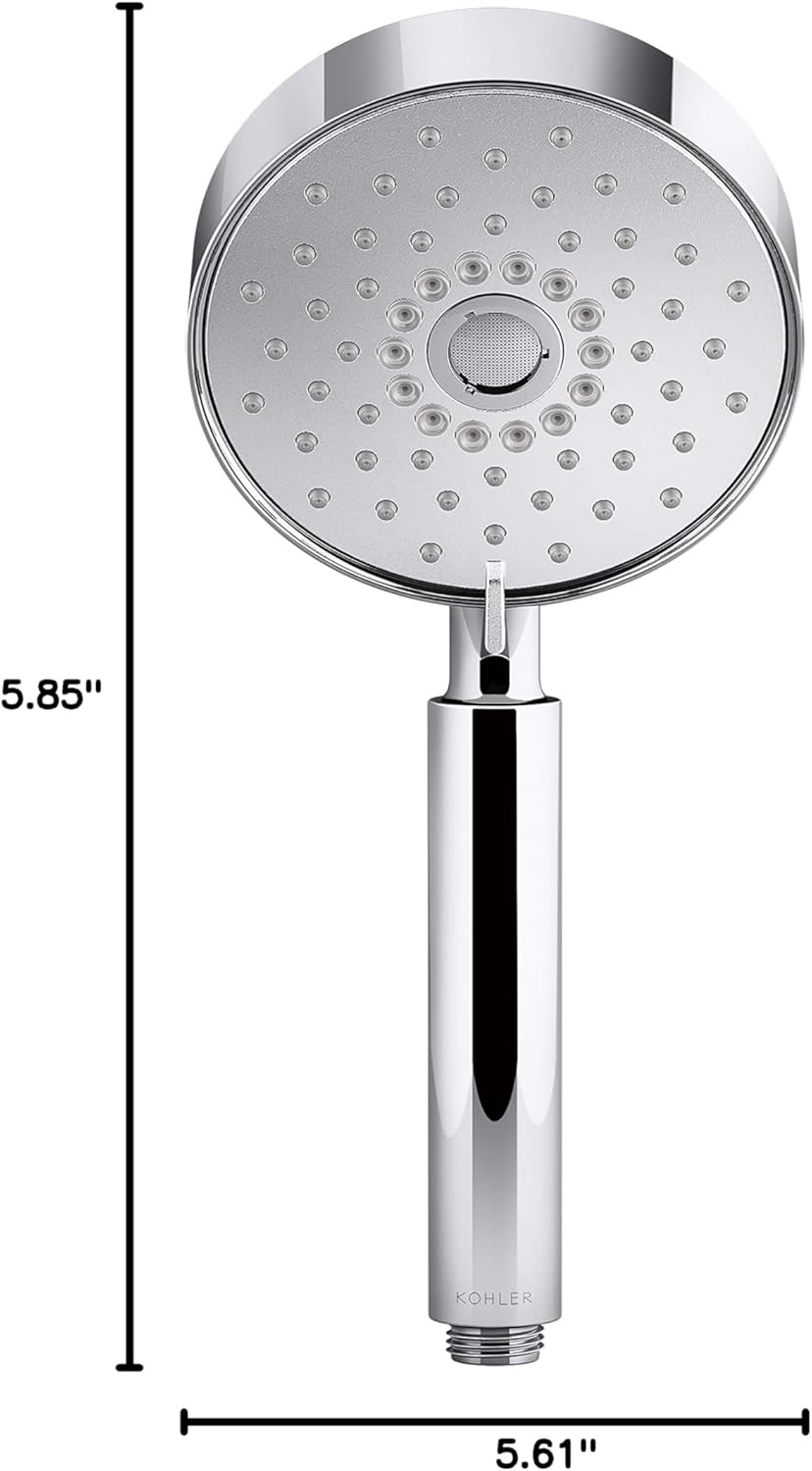 KOHLER 22178-G-CP Purist 30" Four-Function Handshower Kit, Handheld Showerhead Set with 60" Hose, Slidebar and Slidebar Trim, 1.75 GPM, Polished Chrome