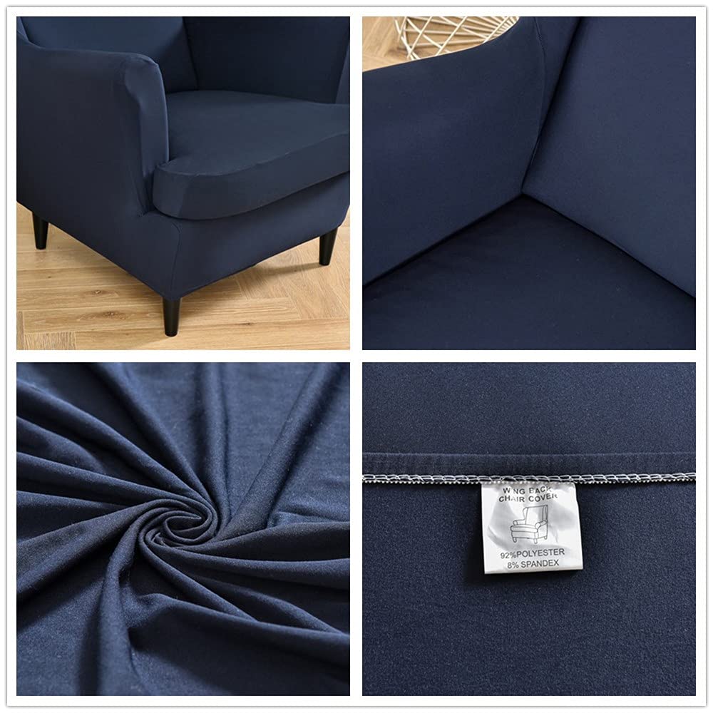 Highdi 2 Pezzi Jacquard Copripoltrona con Orecchie Elasticizzato