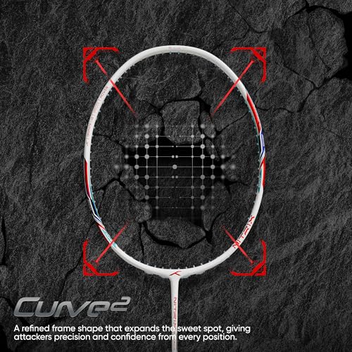 Image of Hundred Nitrix Attack | Ultra-Light Carbon Fibre Badminton Racket | Head-Heavy Power | Max Tension 32lbs | Flexible Shaft for Fast Swings | Intermediate /Advanced Level | Includes Full Cover