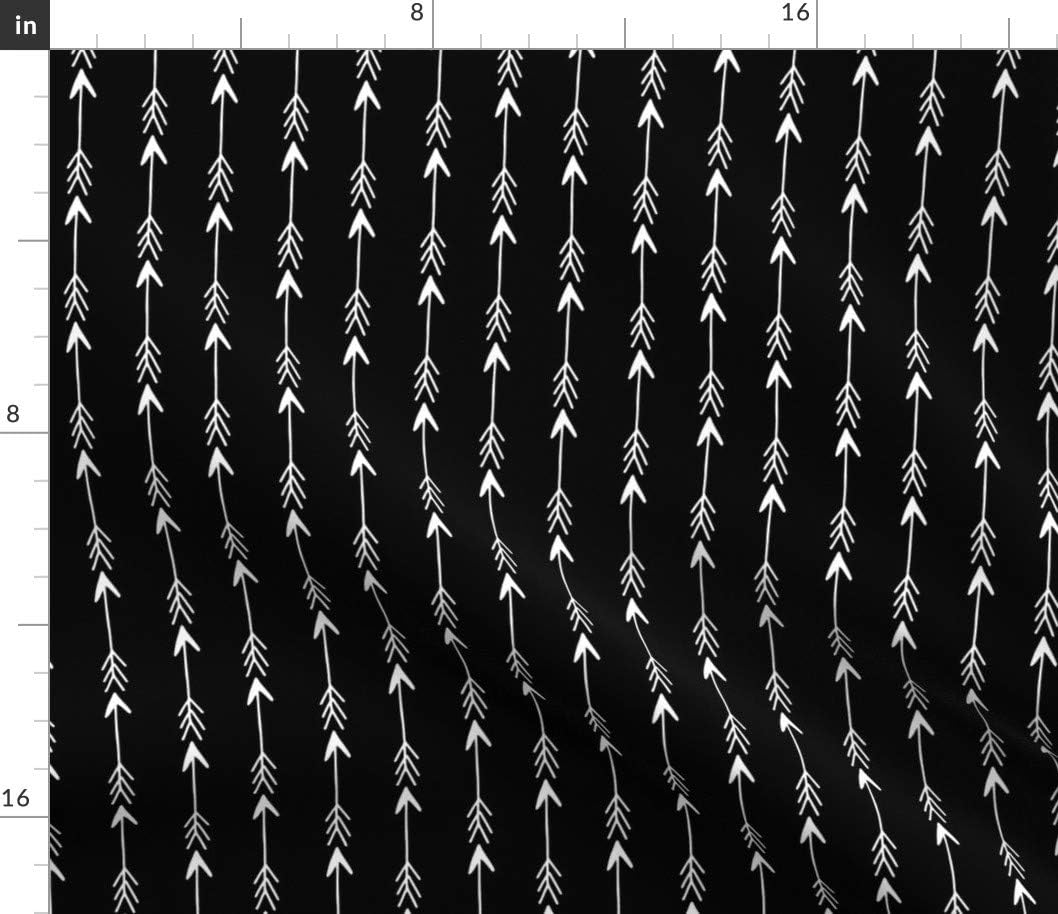 Spoonflower Fabric - Arrow Black White Nursery Simple Arrows Scandi Printed on Petal Signature Cotton Fabric by The Yard - Sewing Quilting Apparel Crafts Decor
