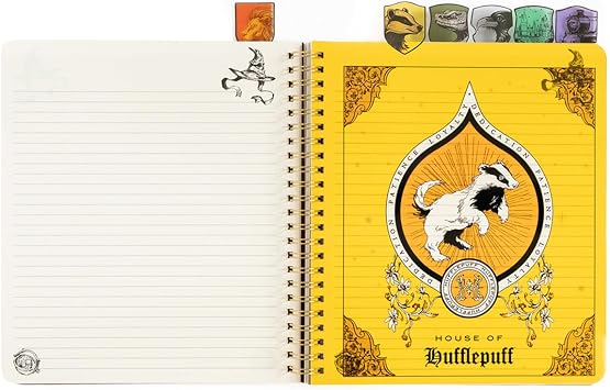 CON*QUEST ConQuest Journals Harry Potter Sorting Hat Tabbed Journal, 6 Unique Dividers, Hogwarts-Shaped Tabs, Durable Plastic Cover, 144 Ruled Pages, Premium 100gsm Cream Paper, Officially Licensed