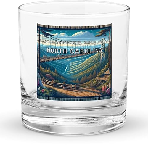 Grandfather Mountain NC Souvenir Rocks Glass 10.5 oz