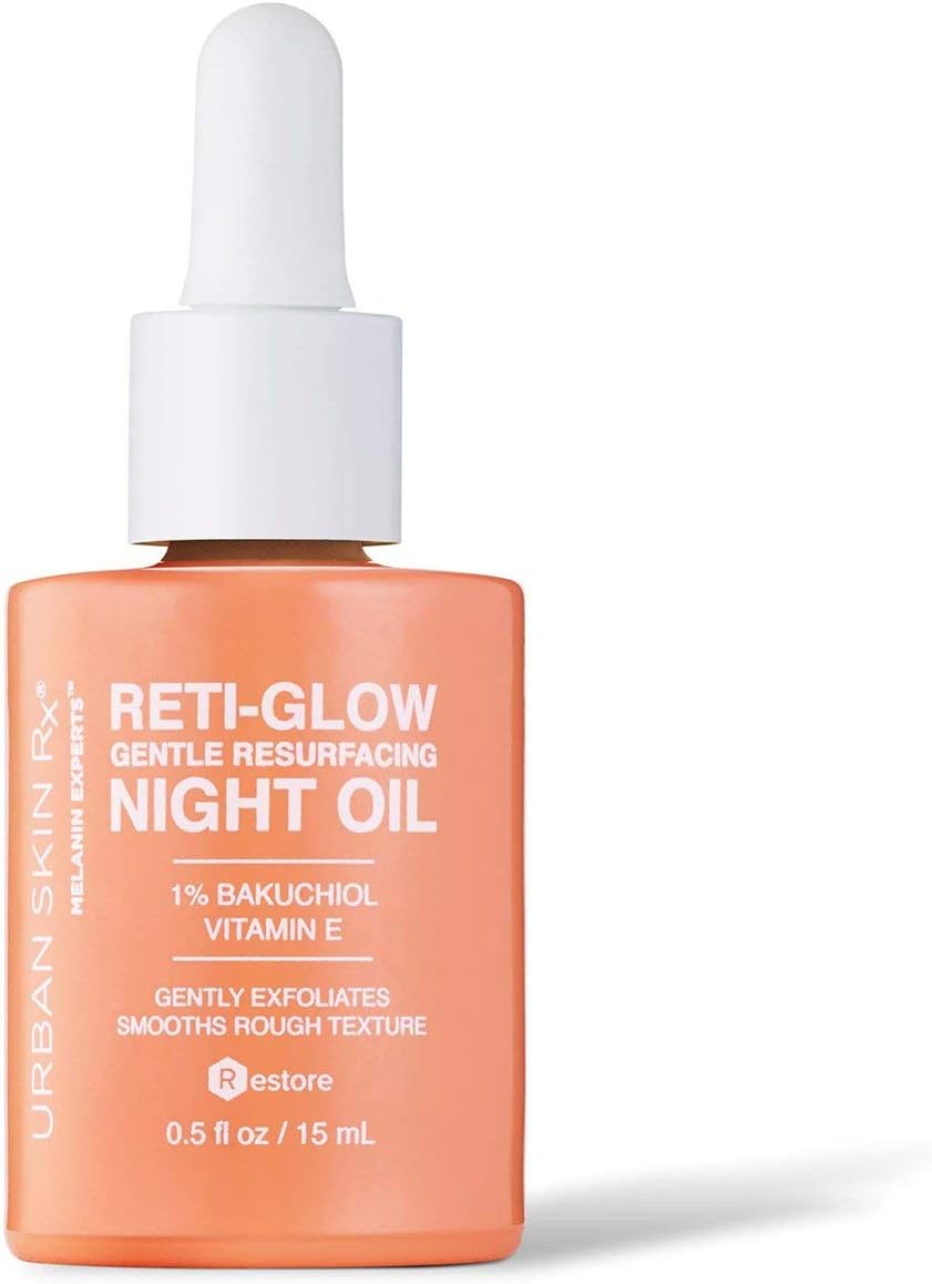 Reti-Glow Night Oil | Sensitive Skin Lightweight Facial Oil for Gentle Resurfacing and Smoothing Skin with Bakuchiol and Vitamin E | 0.5 Oz