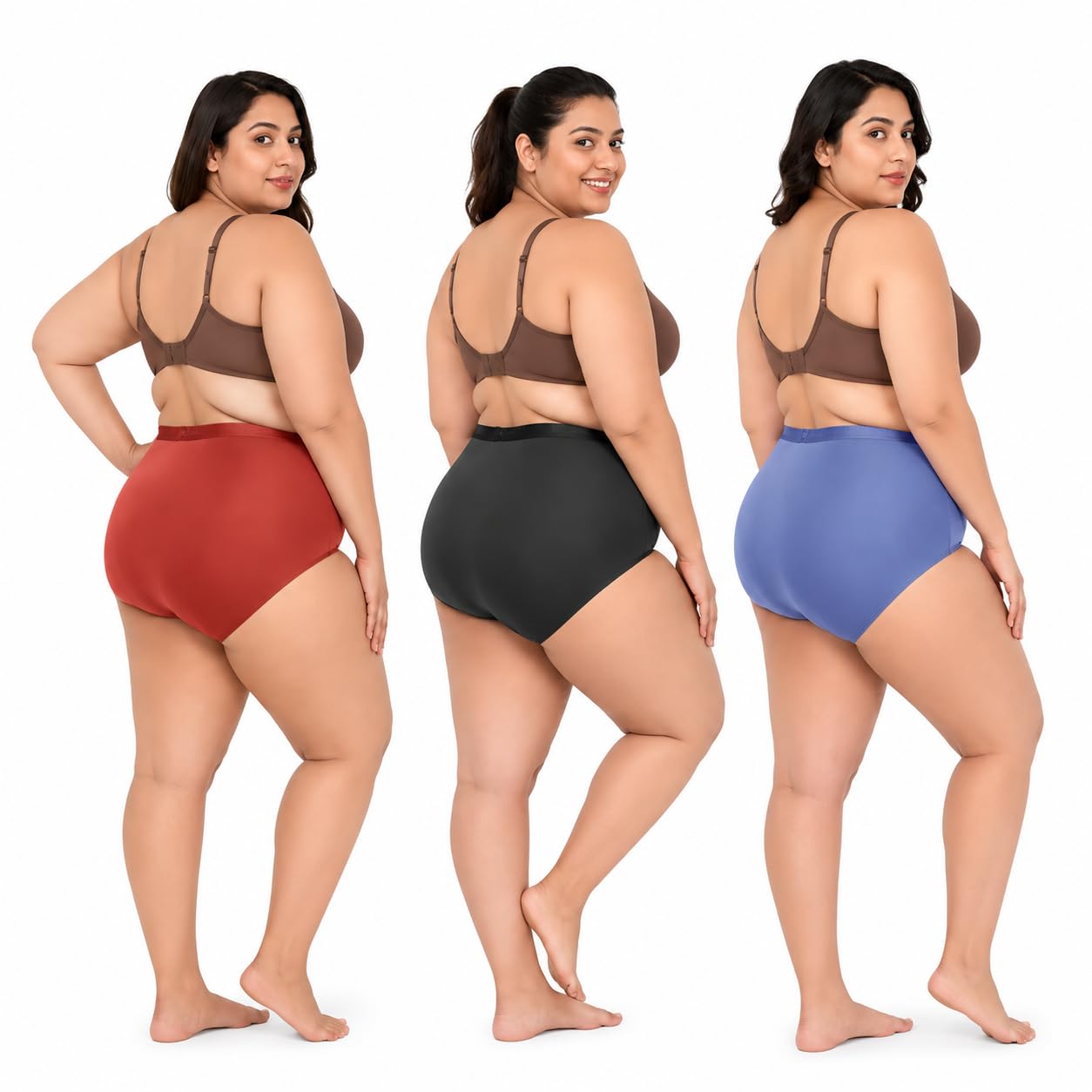 zisari Plus Size Panty for Women Pack of 3 Multicolor-picture-23